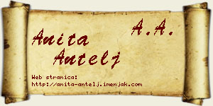Anita Antelj vizit kartica